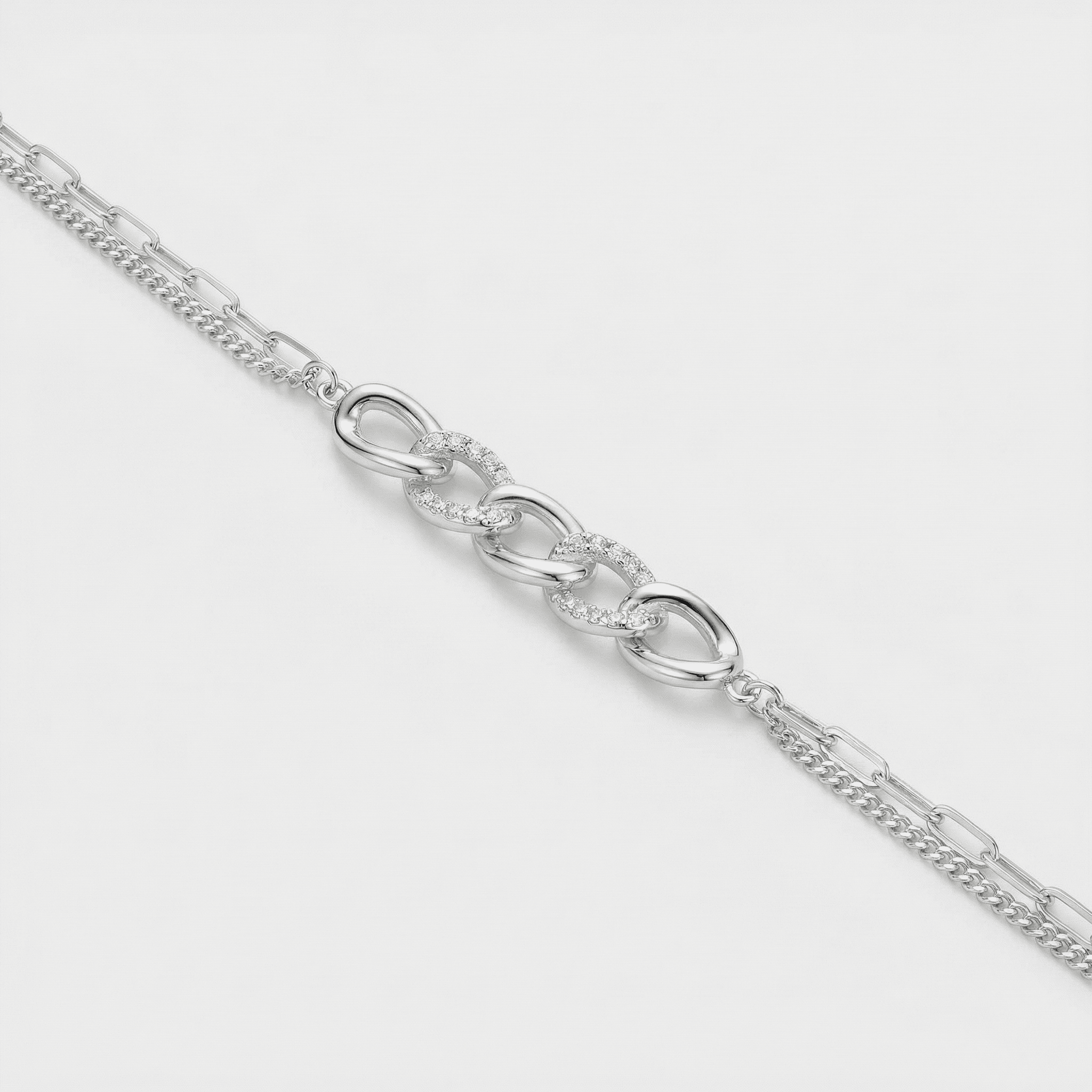 PULSEIRA COM 7 ELOS CRAVEJADOS