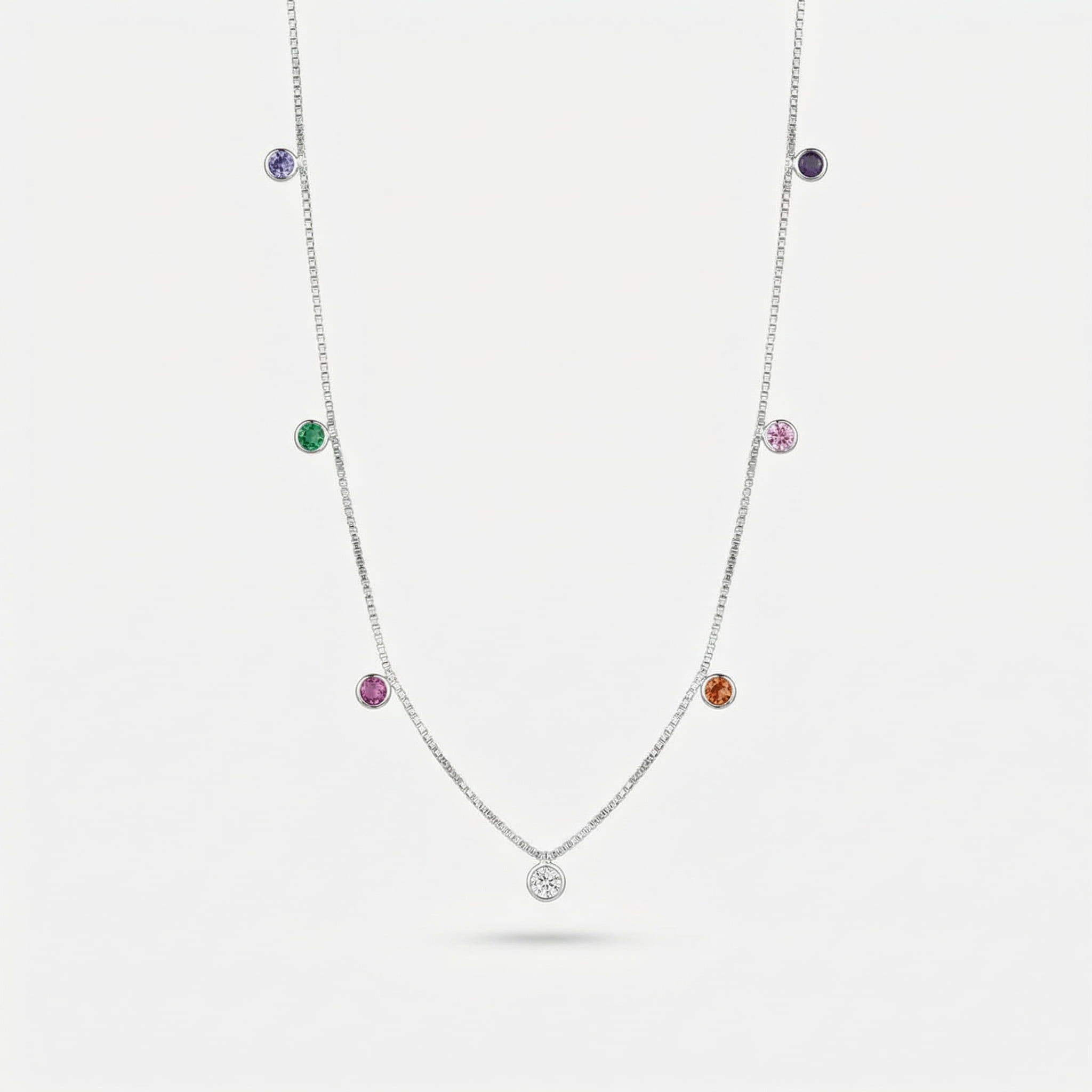 COLAR DANBERT COM SETE PEDRAS MULTCOLOR