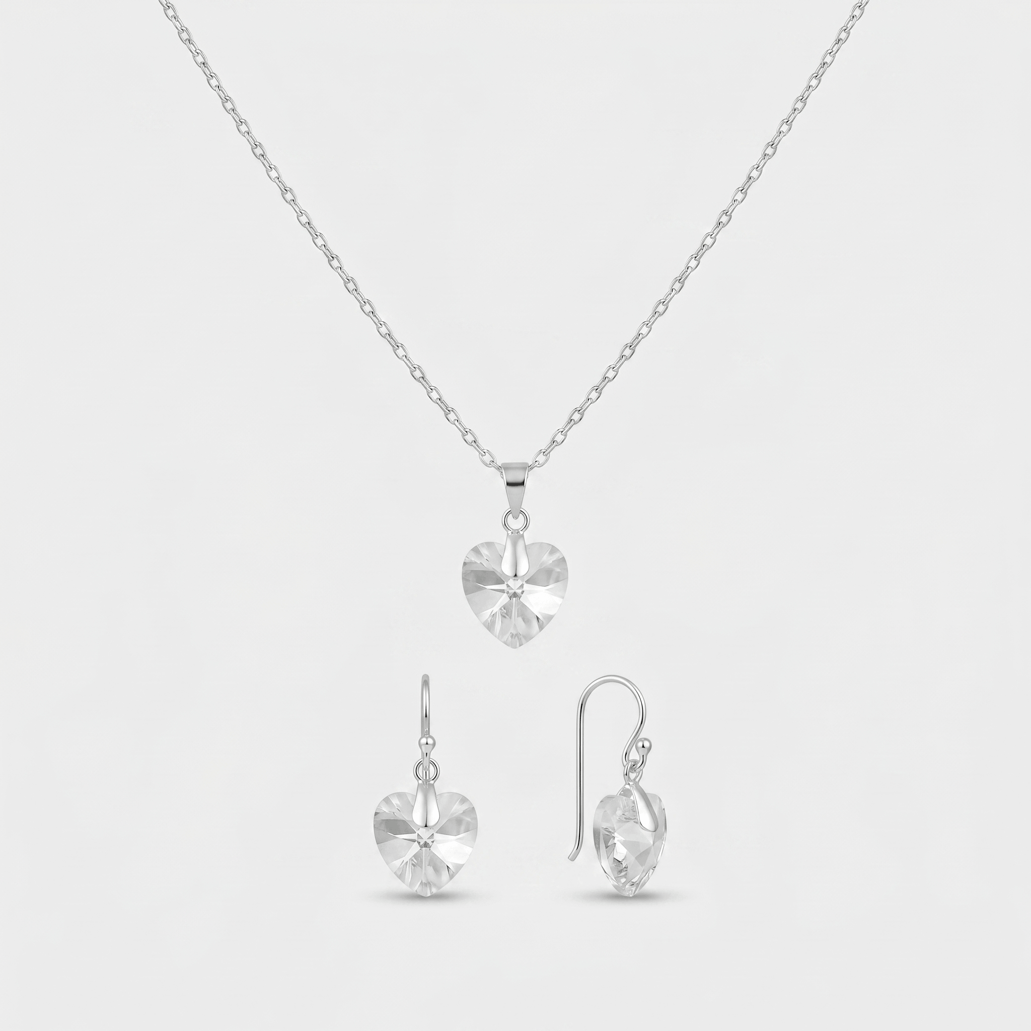 CONJUNTO CORAÇÃO CRISTAL (s corrente)