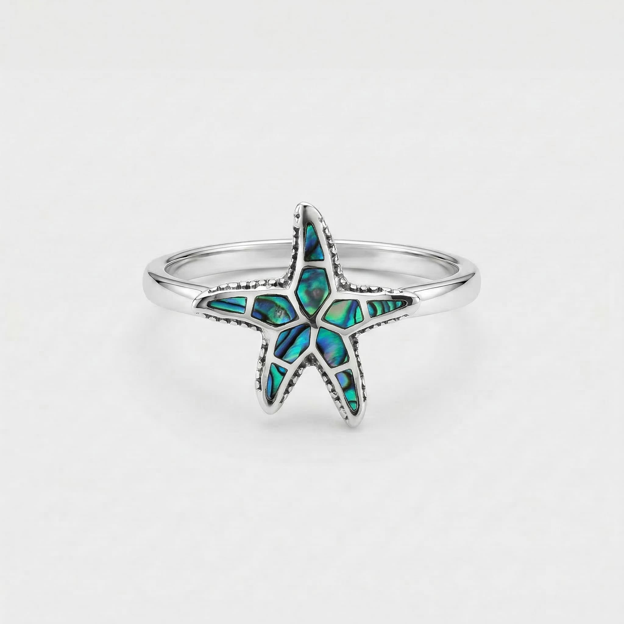 ANEL ESTRELA COM PEDRA NATURAL ENVELHECIDO