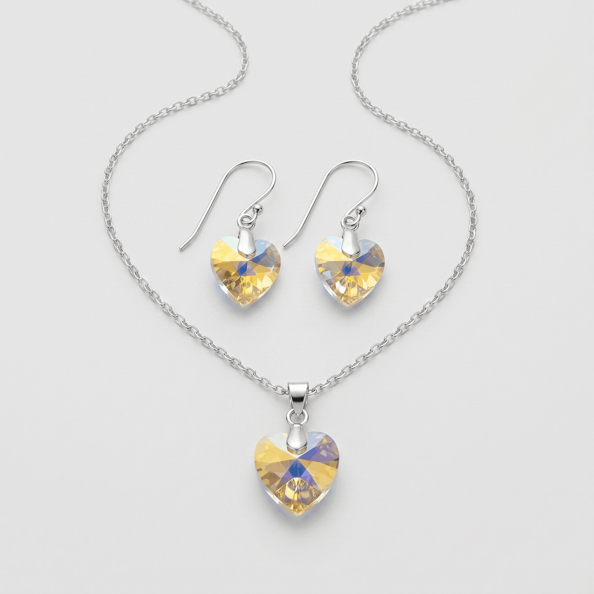 CONJUNTO CORAÇÃO CRISTAL (sem corrente)