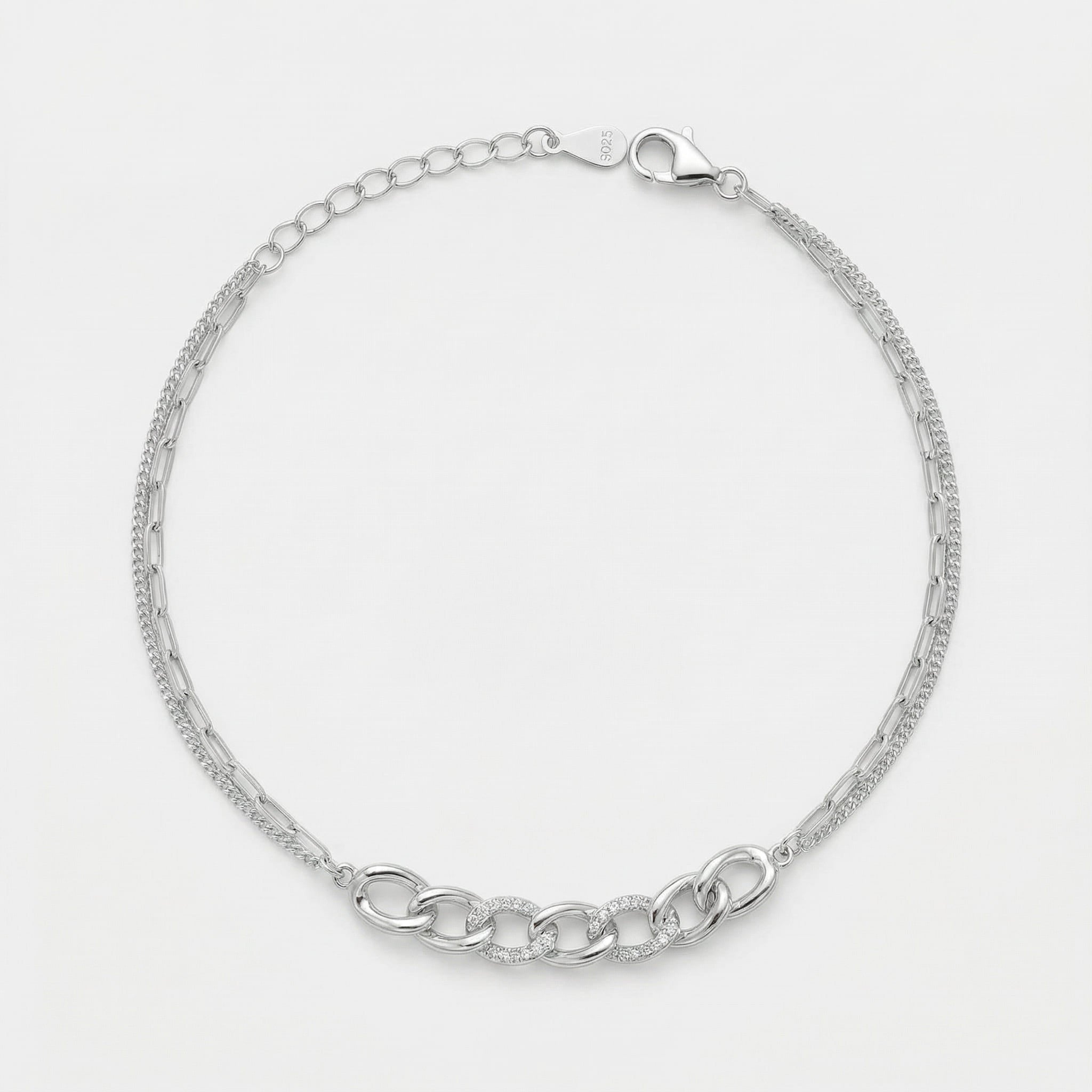 PULSEIRA COM 7 ELOS CRAVEJADOS