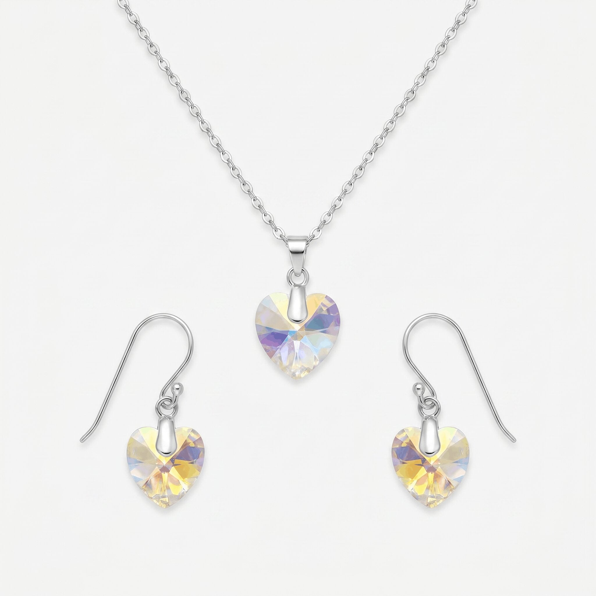 CONJUNTO CORAÇÃO CRISTAL (sem corrente)