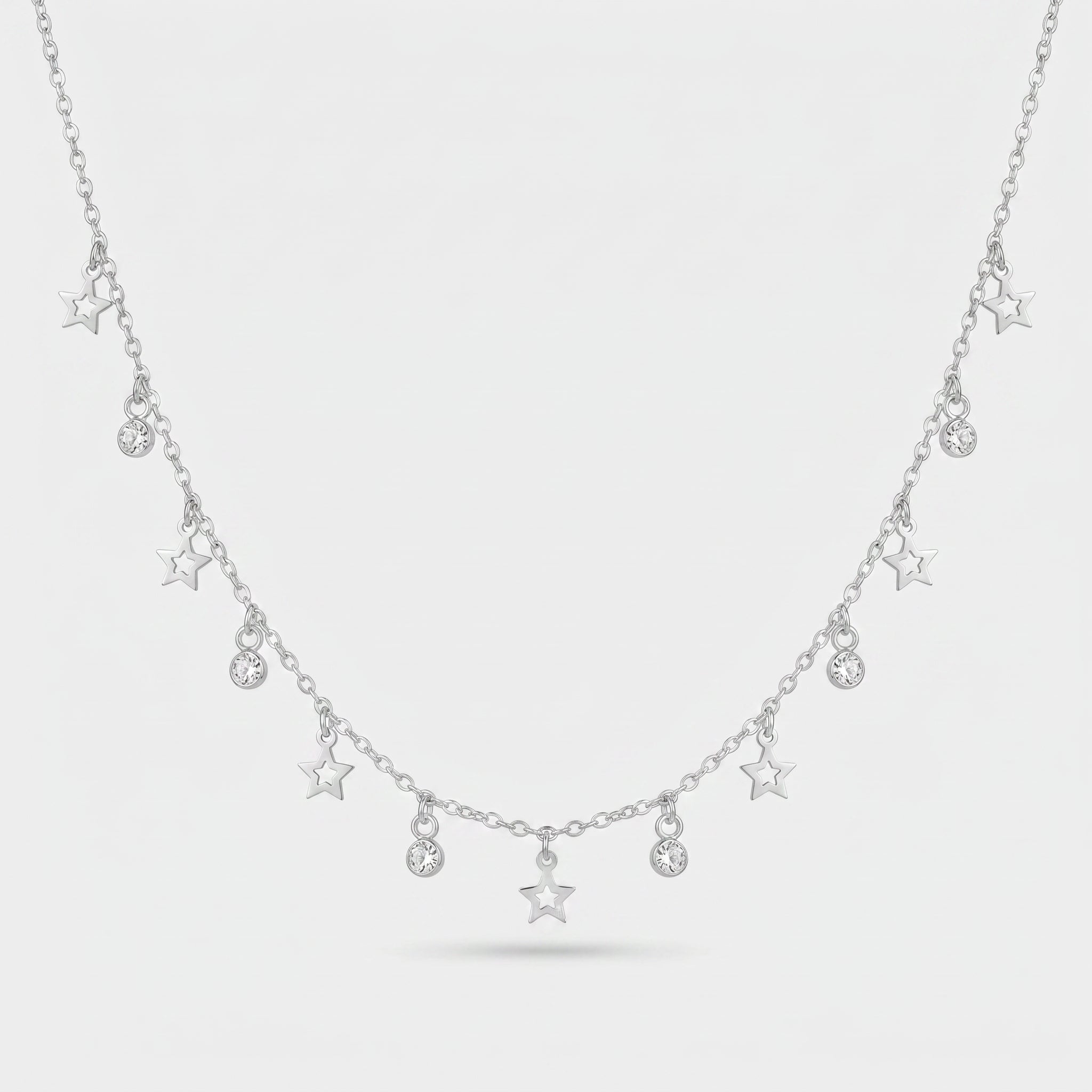 CHOKER ESTRELAS CHAPADAS E PEDRAS
