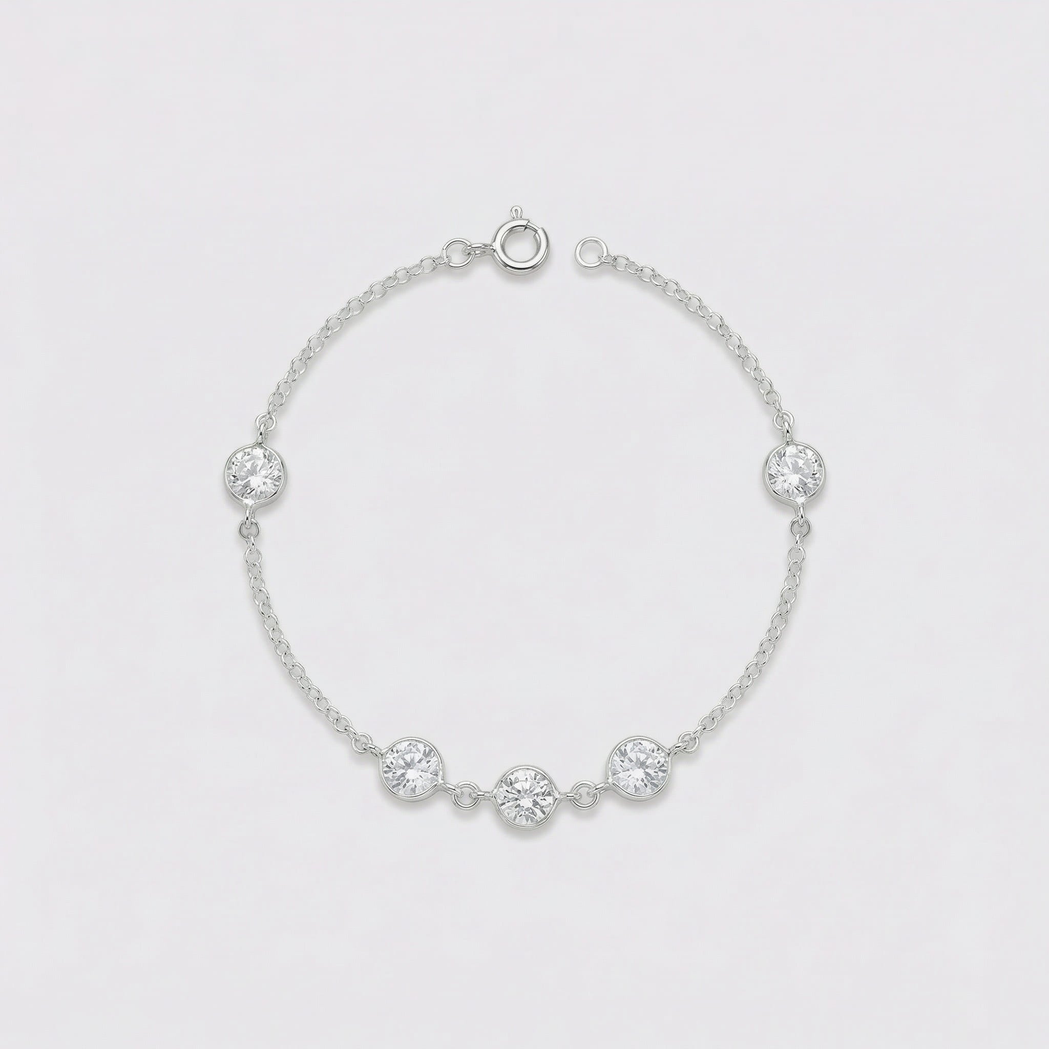 PULSEIRA 5 PEDRAS ZIRCONIA