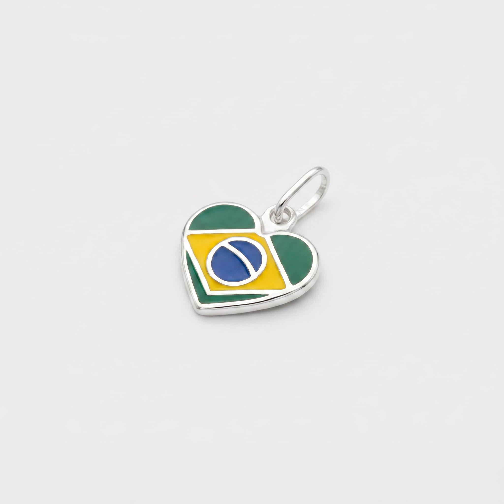 PINGENTE CORAÇÃO BANDEIRA DO BRASIL