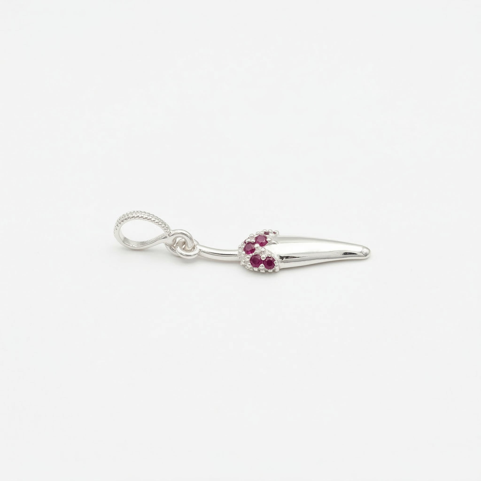 PINGENTE PIMENTA COM PEDRAS ROSA