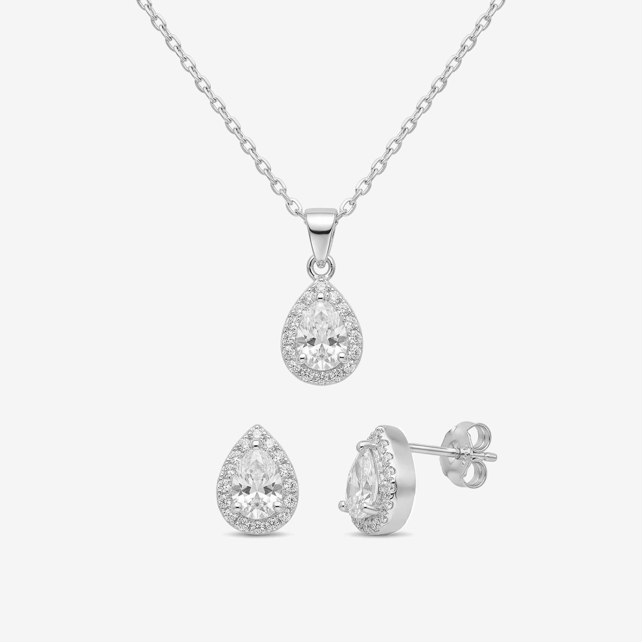 CONJUNTO GOTA CRAVEJADA COM ZIRCONIA (S/ CORRENTE)