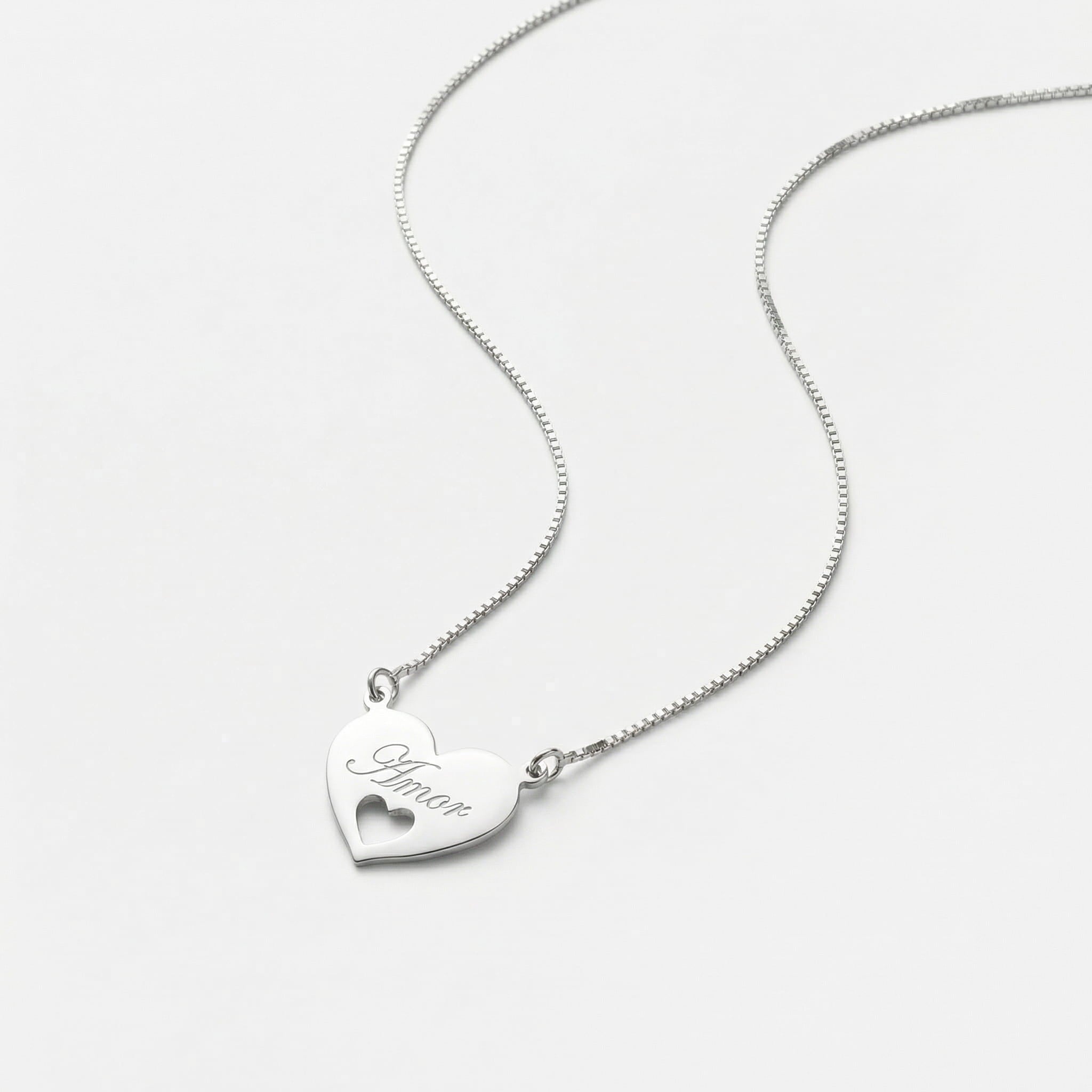COLAR CORAÇÃO CHAPA AMOR + CORAÇÃO VAZADO
