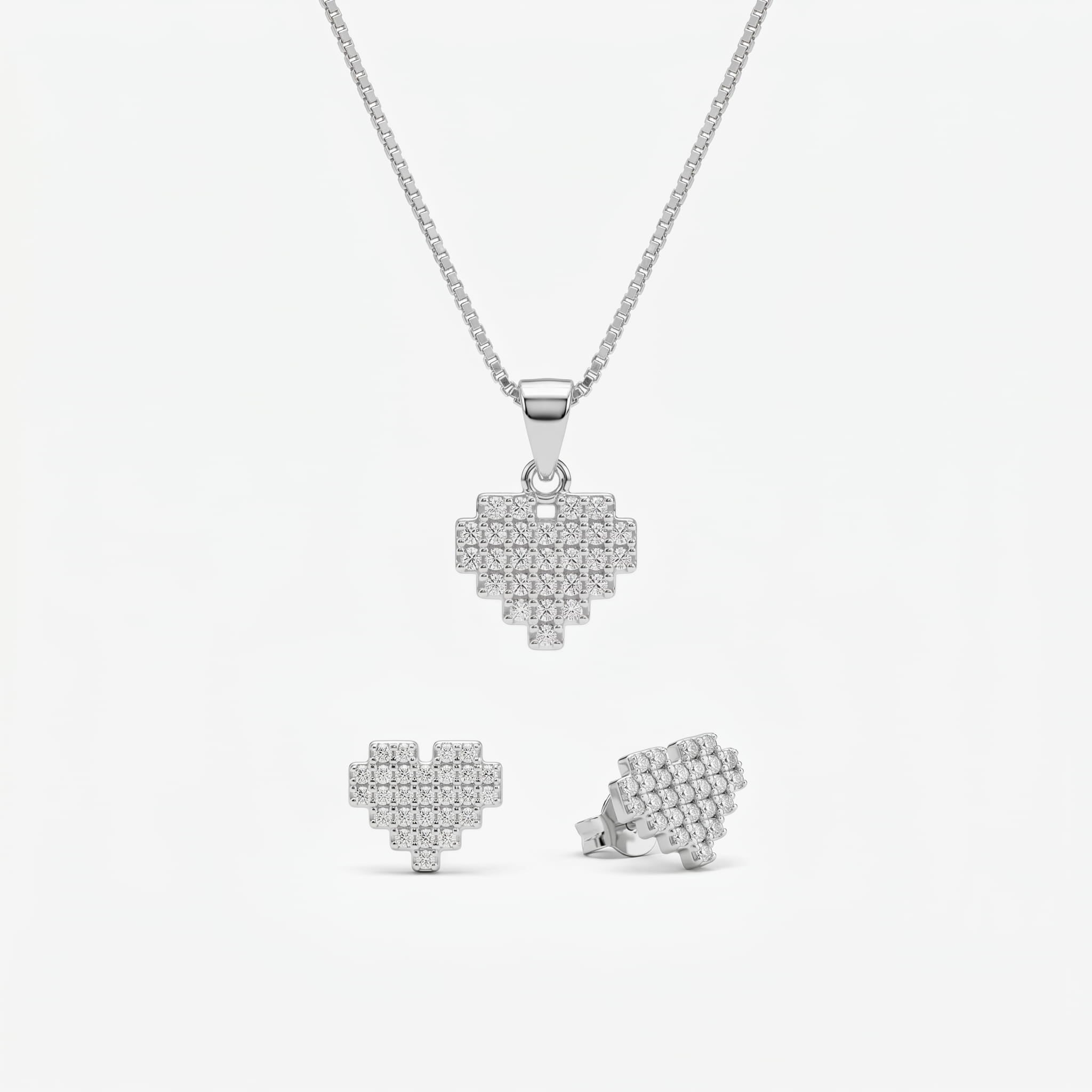 CONJUNTO CORAÇÃO CRAVEJADO