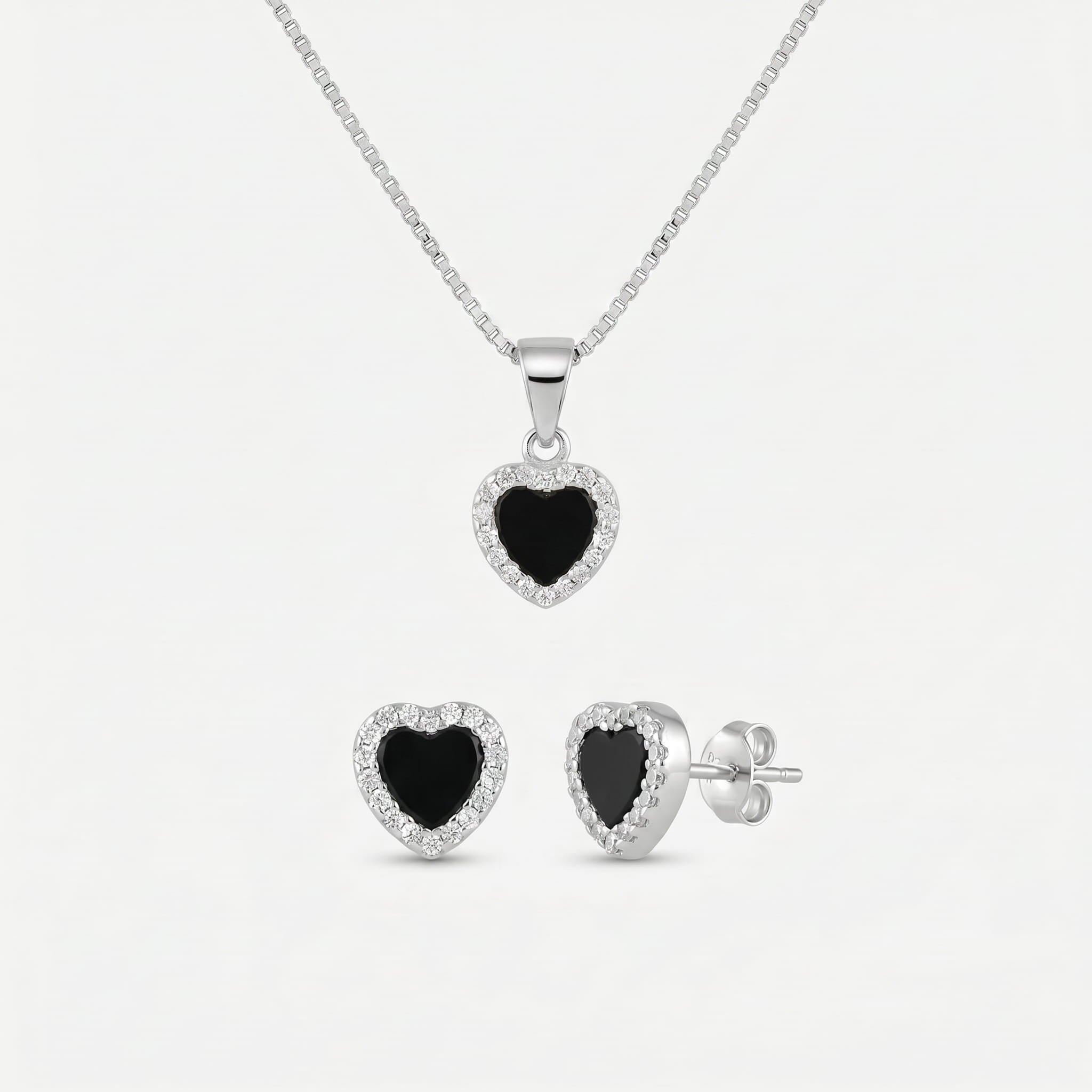 CONJUNTO CORAÇÃO CRAVEJADO